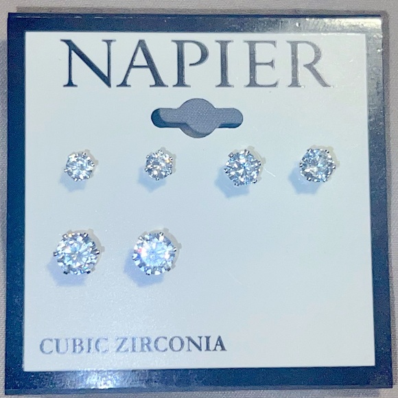 Napier Jewelry - NAPIER CUBIC ZIRCONIA STUD EARRINGS